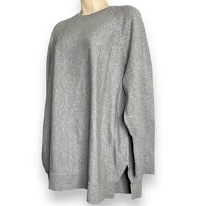 PureJill  Women's Heather Gray Crew Neck Dolman Sleeve Oversized Sweater, Size L